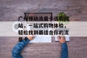 广州移动流量卡选购网站，一站式购物体验，轻松找到最适合你的流量卡