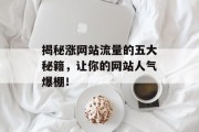 揭秘涨网站流量的五大秘籍，让你的网站人气爆棚！