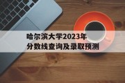 哈尔滨大学2023年分数线查询及录取预测