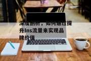 深度剖析，如何通过提升Ins流量来实现品牌价值