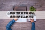 揭秘付费刷流量网站，流量经济的灰色地带
