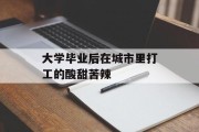 大学毕业后在城市里打工的酸甜苦辣