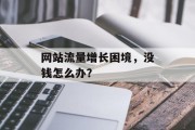 网站流量增长困境，没钱怎么办？