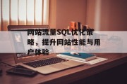 网站流量SQL优化策略，提升网站性能与用户体验