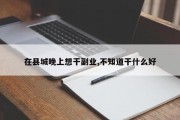 在县城晚上想干副业,不知道干什么好
