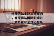 揭秘网站全球流量查询，掌握网站国际影响力，助力企业全球化布局
