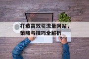 打造高效引流量网站，策略与技巧全解析