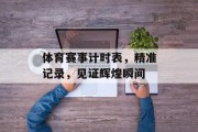 体育赛事计时表，精准记录，见证辉煌瞬间