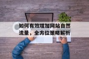 如何有效增加网站自然流量，全方位策略解析