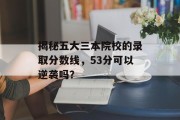 揭秘五大三本院校的录取分数线，53分可以逆袭吗？