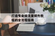 打造专业级流量提升教程的全流程指南