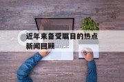 近年来备受瞩目的热点新闻回顾