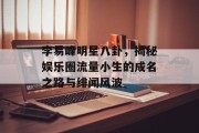 李易峰明星八卦，揭秘娱乐圈流量小生的成名之路与绯闻风波