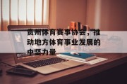 贵州体育赛事协会，推动地方体育事业发展的中坚力量