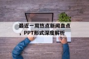 最近一周热点新闻盘点，PPT形式深度解析