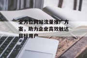 全方位网站流量推广方案，助力企业高效触达目标用户