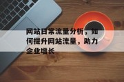 网站日常流量分析，如何提升网站流量，助力企业增长