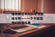 淮阴师范学院历年分数线分析——一个不容忽视的数据信息
