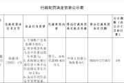 平安银行珠海分行被罚88.625万元：个别账户交易监测不到位