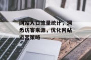 网站入口流量统计，洞悉访客来源，优化网站运营策略