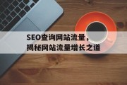 SEO查询网站流量，揭秘网站流量增长之道