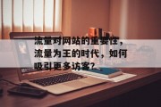 流量对网站的重要性，流量为王的时代，如何吸引更多访客？
