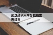 武汉纺织大学分数线查询指南