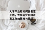 大学毕业后如何回老家工作，大学毕业后回老家工作的策略与路径