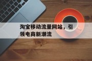 淘宝移动流量网站，引领电商新潮流