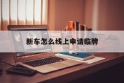 新车怎么线上申请临牌