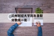 兰州财经大学历年录取分数线一览