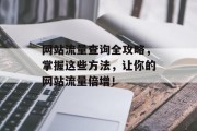 网站流量查询全攻略，掌握这些方法，让你的网站流量倍增！