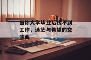 当你大学毕业后找不到工作，迷茫与希望的交响曲