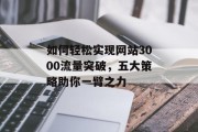 如何轻松实现网站3000流量突破，五大策略助你一臂之力