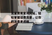 流量费用查询网站，轻松掌握话费流量，让你的消费更透明