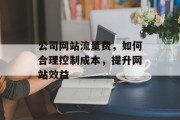 公司网站流量费，如何合理控制成本，提升网站效益