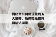 揭秘牵引网站流量的五大策略，助你轻松提升网站访问量！