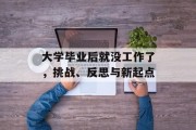 大学毕业后就没工作了，挑战、反思与新起点