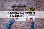 揭秘网站人工刷流量的真相与危害