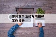 体育赛事活动专项整顿工作报告