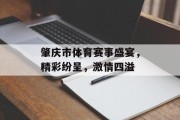 肇庆市体育赛事盛宴，精彩纷呈，激情四溢