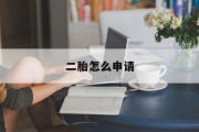 二胎怎么申请