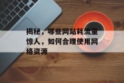 揭秘，哪些网站耗流量惊人，如何合理使用网络资源