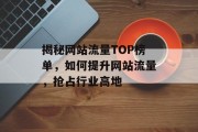 揭秘网站流量TOP榜单，如何提升网站流量，抢占行业高地