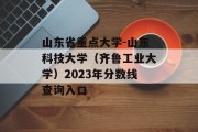 山东省重点大学-山东科技大学（齐鲁工业大学）2023年分数线查询入口