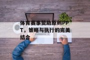 体育赛事赞助原则PPT，策略与执行的完美结合