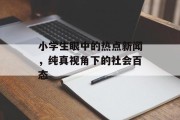 小学生眼中的热点新闻，纯真视角下的社会百态