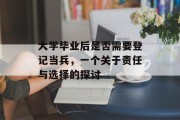 大学毕业后是否需要登记当兵，一个关于责任与选择的探讨
