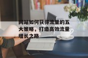 网站如何获得流量的五大策略，打造高效流量增长之路