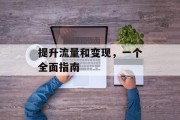 提升流量和变现，一个全面指南